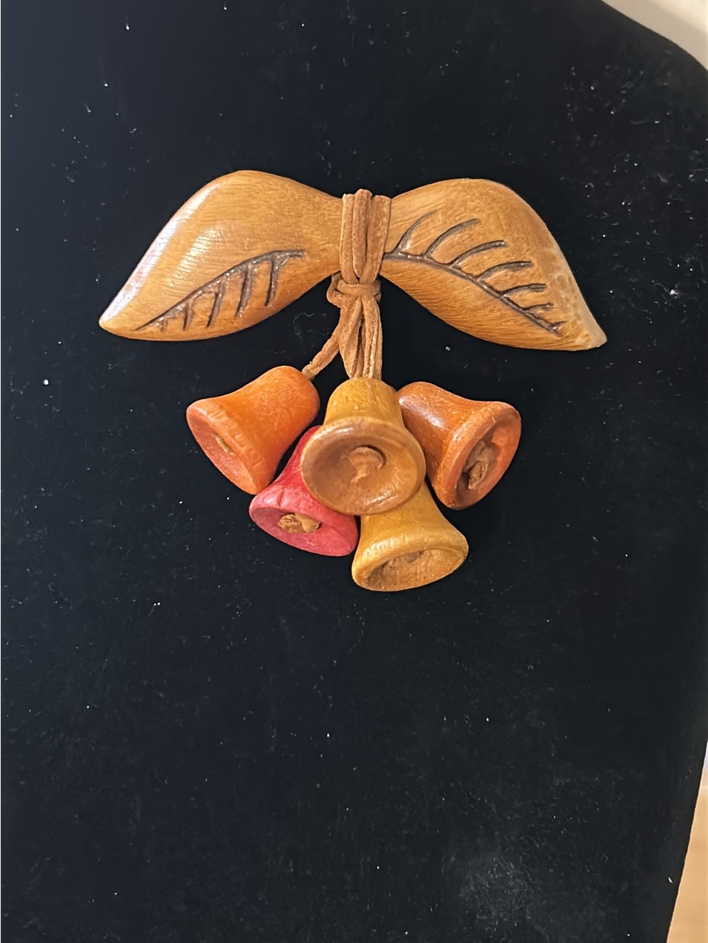 1940’s Carved wooden Brooch